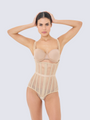 Cape form bodysuit beige
