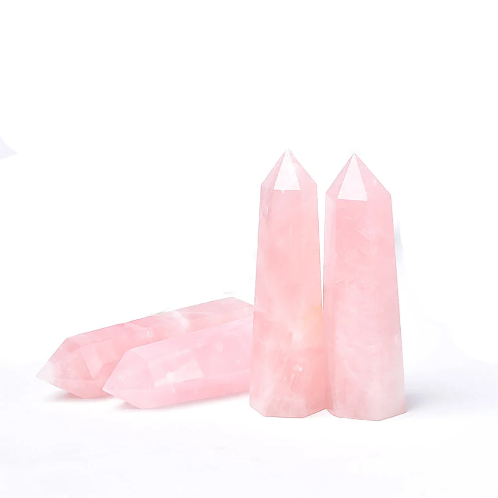 Natural Rose Quartz Crystal Obelisk