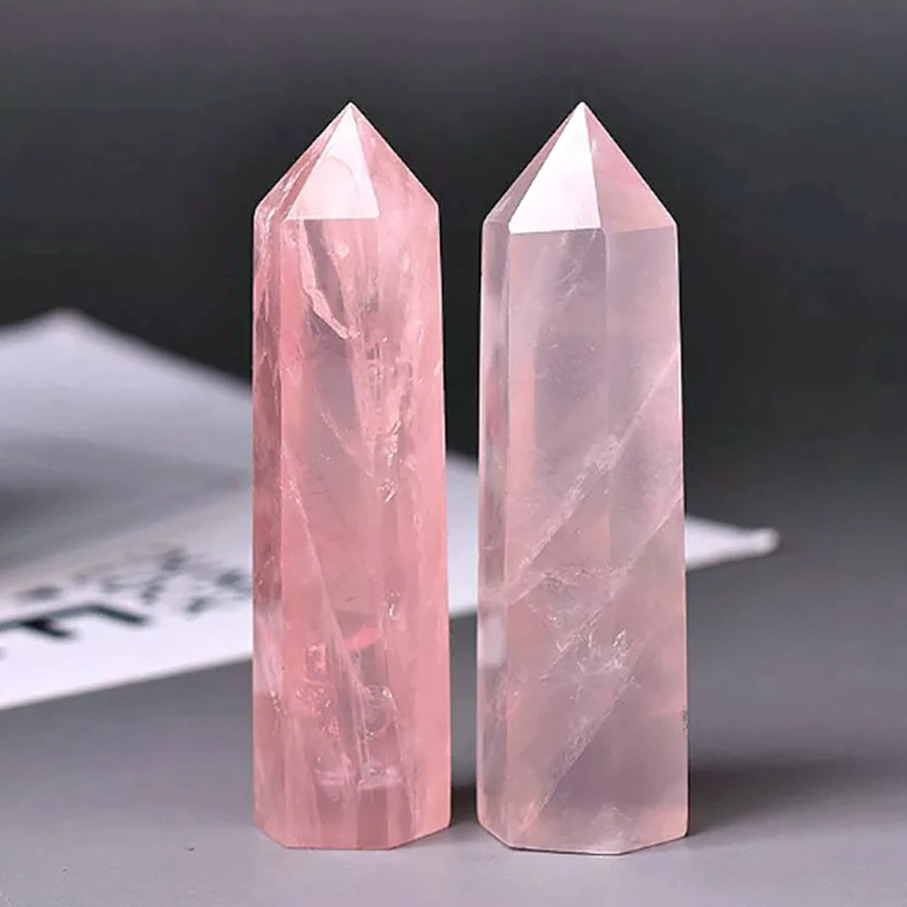 Natural Rose Quartz Crystal Obelisk